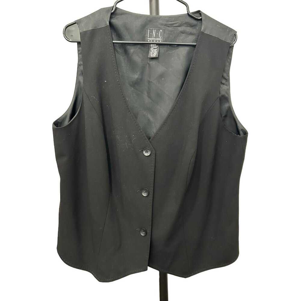 I.N.C. International Concepts Black Vest Adjustable Back Belt Sz 18W